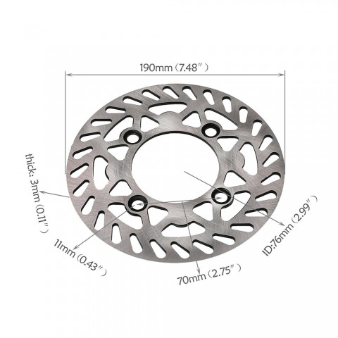 190mm Rear Back Brake Disk Rotor for Thumpstar Atomik SSR Dirt Pit Bike Coolster