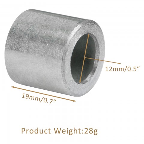 Inner diameter 12 * 19mm Spacer Sleeve Motorcycle Dirt Bike Front and Rear Axle Sleeves