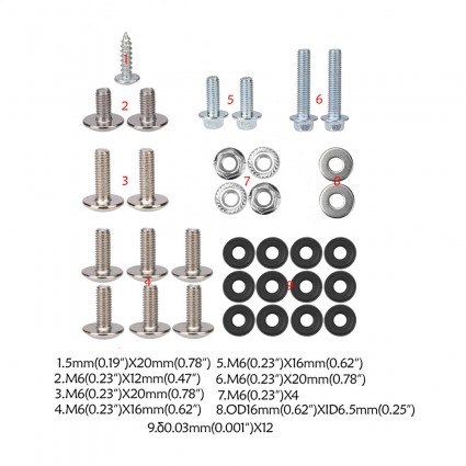 Plastics Body Fenders Fork Guard Screws Bolts Kit For Honda CRF70 XR70 Pit Bike