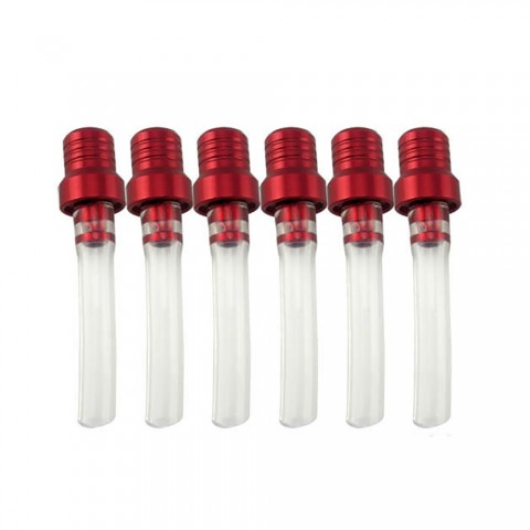 6pcs Motorcycle Gas Petrol Tank Fuel Cap Valve Vent Breather Hose Tube Red
